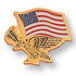 3/4 Inch American Flag with Flying-Eagle Enameld Lapel Pin-Brooches & Lapel Pins-Lapel Pin Corner