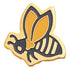 3/4 Inch Bee Etched Brass Enameled Pin-Brooches & Lapel Pins-Lapel Pin Corner