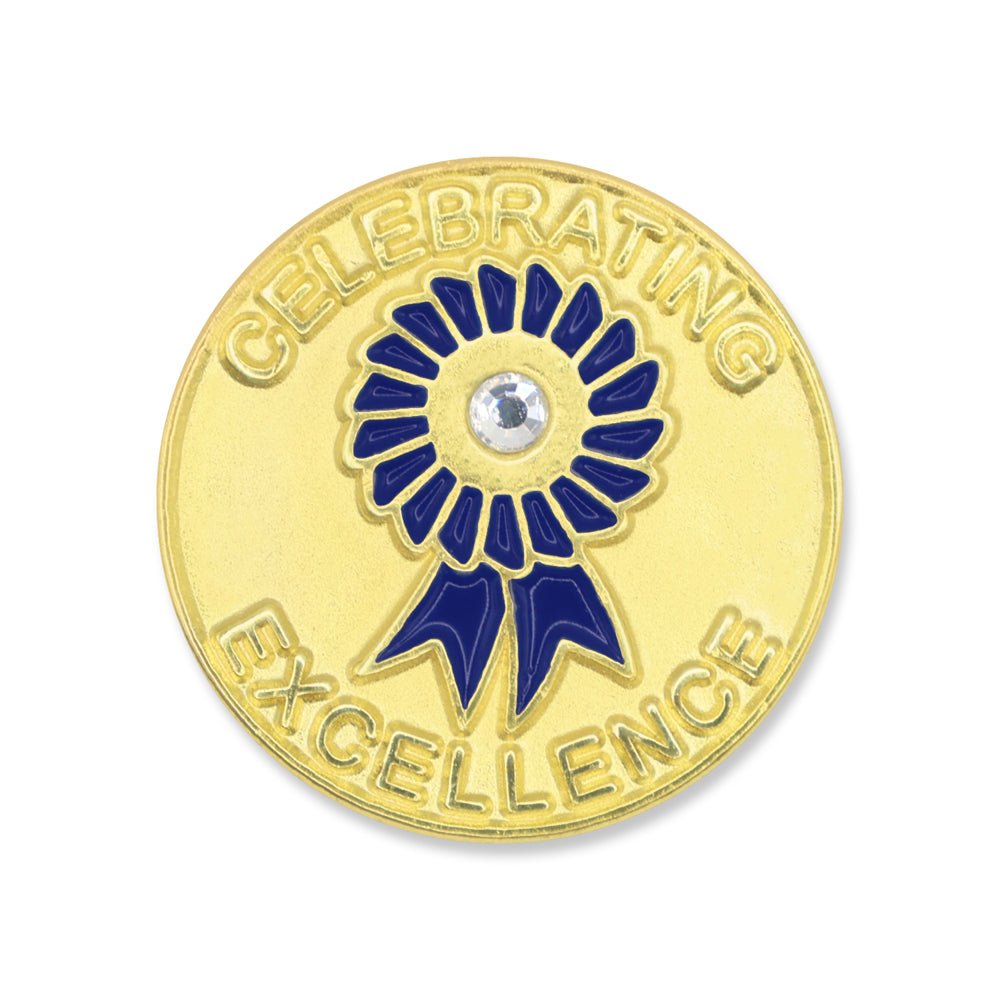 3/4 Inch Celebrating Excellence Enameled Lapel Pin-Brooches & Lapel Pins-Lapel Pin Corner