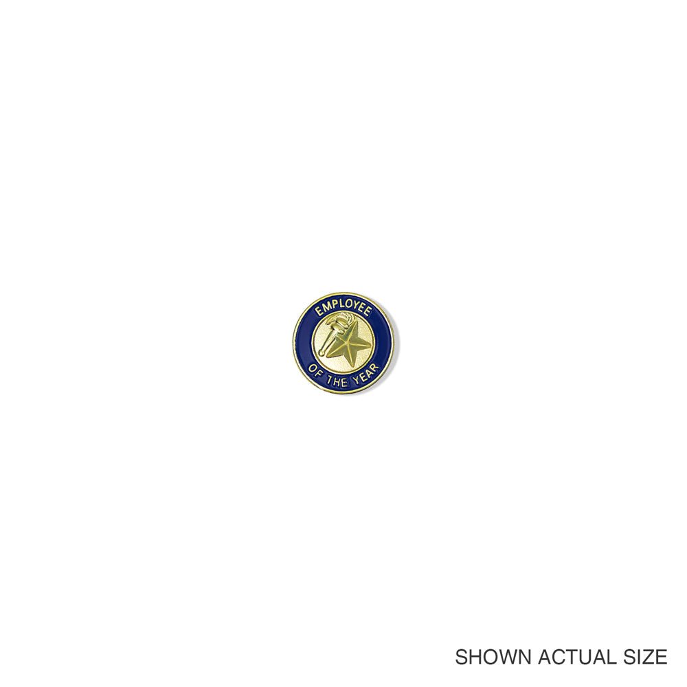 3/4 Inch "Employee of the Year" Enameled Lapel Pin-Brooches & Lapel Pins-Lapel Pin Corner
