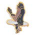 3/4 Inch Falcon Etched Brass Enameled Pin-Brooches & Lapel Pins-Lapel Pin Corner