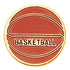 3/4 Inch Gold Basketball Enameled Pin-Brooches & Lapel Pins-Lapel Pin Corner