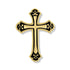 3/4 Inch Gold Budded Ends Enameled Cross Lapel Pin-Brooches & Lapel Pins-Lapel Pin Corner