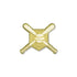 3/4 Inch Gold Cross Bats with Home Plate Chenille Pin-Brooches & Lapel Pins-Lapel Pin Corner