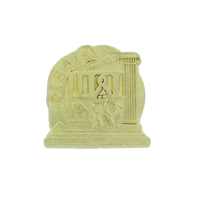 3/4 Inch Gold Debate Chenille Pin-Brooches & Lapel Pins-Lapel Pin Corner