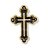 3/4 Inch Gold Enameled Budded Ends Cross Pin-Brooches & Lapel Pins-Lapel Pin Corner
