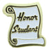 3/4 Inch Gold "Honor Student" Scroll Enameled Lapel Pin-Brooches & Lapel Pins-Lapel Pin Corner