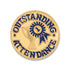 3/4 Inch Gold "Outstanding Attendance" with Trophy and Rosette Enameled Lapel Pin-Brooches & Lapel Pins-Lapel Pin Corner