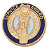 3/4 Inch Gold "Service Award" with Hand and Torch Enameled Lapel Pin-Brooches & Lapel Pins-Lapel Pin Corner