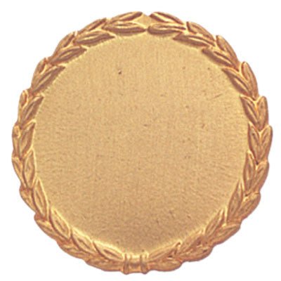3/4 Inch Round and Plain with Bordered Wreath Lapel Pin-Brooches & Lapel Pins-Lapel Pin Corner