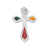 3/4 Inch Silver Enameled Pointed Ends Cross Lapel Pin-Brooches & Lapel Pins-Lapel Pin Corner