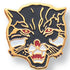 3/4 Inch Wildcat Brass Etched Enameled Pin-Brooches & Lapel Pins-Lapel Pin Corner