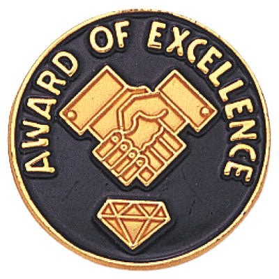 3/4 Inch "Award of Excellence" Enameled Lapel Pin - Lapel Pin Corner