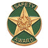 3/4 Inch Gold "Safety Award" with Star Enameled Lapel Pin - Lapel Pin Corner