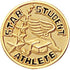 3/4 Inch Gold "Star Student Athlete" with Stars Lapel Pin - Lapel Pin Corner