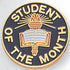 3/4 Inch Gold "Student of the Month" Enameled Lapel Pin - Lapel Pin Corner