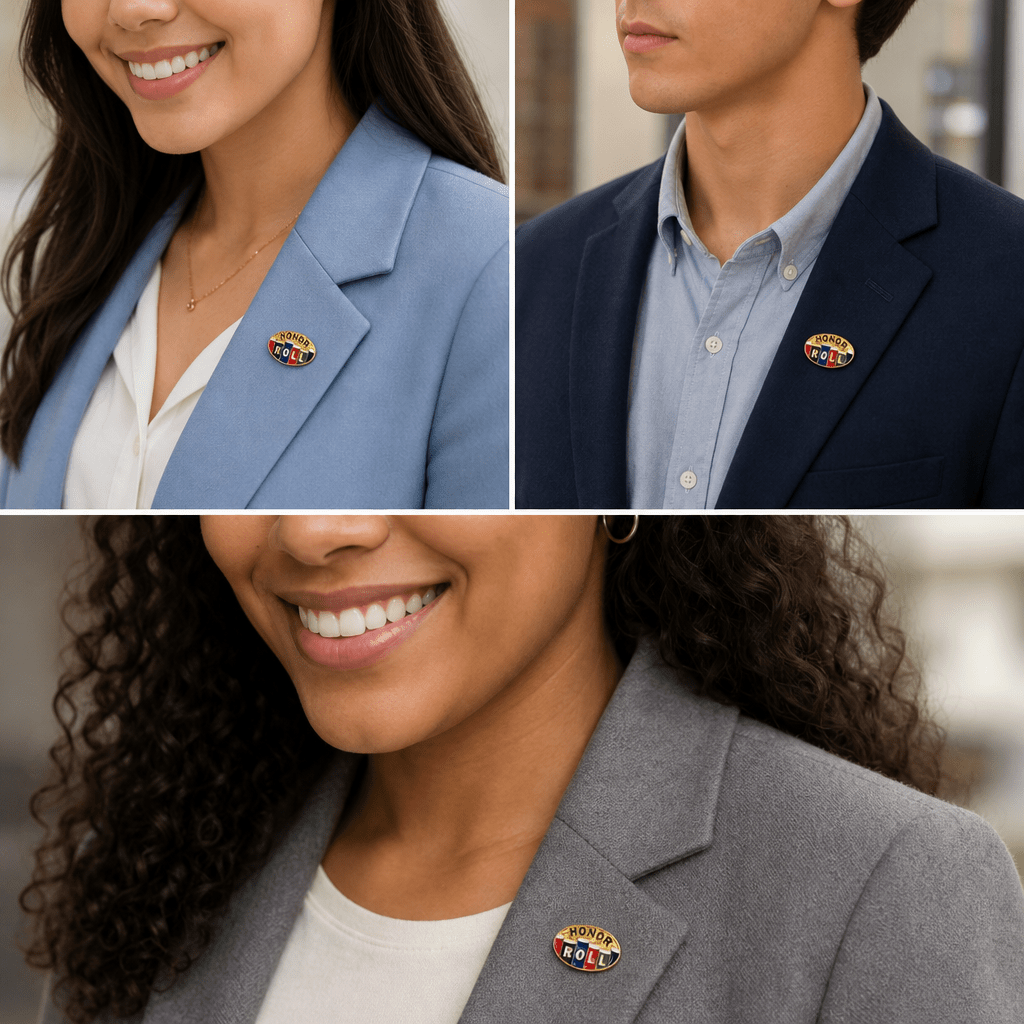 3/4 Inch Honor Roll Enameled Lapel Pin - Lapel Pin Corner