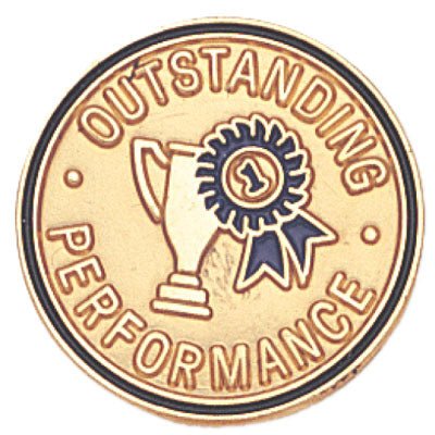 3/4 Inch "Outstanding Performance" Enameled Lapel Pin - Lapel Pin Corner