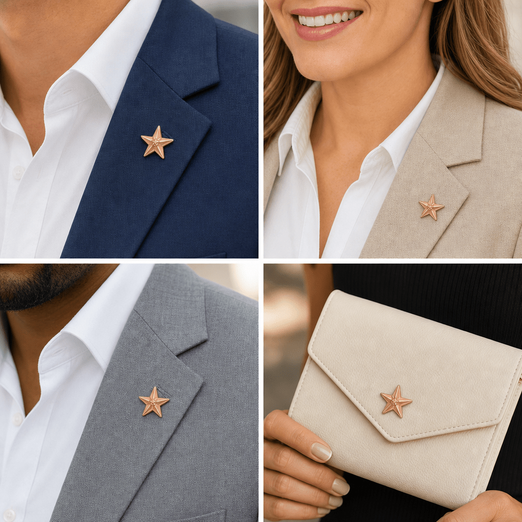 3/4 Inch Polished Star Lapel Pin - Lapel Pin Corner