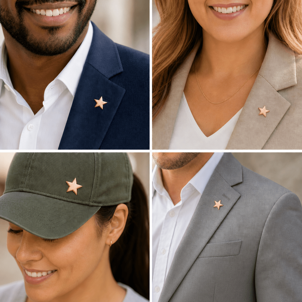 3/4 Inch Polished Star Lapel Pin - Lapel Pin Corner