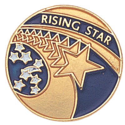 3/4 Inch "Rising Star" Enameled Lapel Pin - Lapel Pin Corner