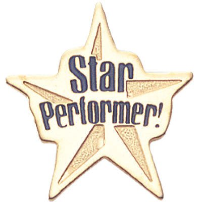 3/4 Inch Star Performance Enameled Lapel Pin - Lapel Pin Corner