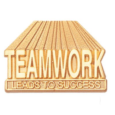 3/4 Inch Teamwork Leads to Success Lapel Pin - Lapel Pin Corner