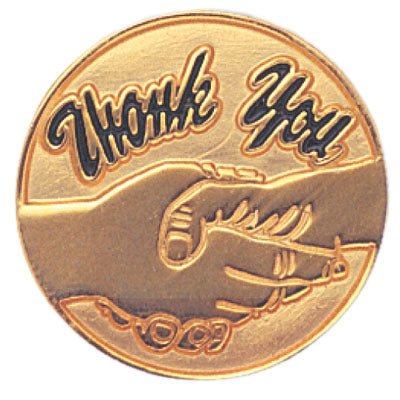 3/4 Inch Thank You Enameled Lapel Pin - Lapel Pin Corner