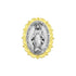3/4 Inch Two - Toned Sterling Silver Miraculous Medal Pin With Spring Loaded Quality Clutch - Lapel Pin Corner