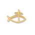 3/8 Inch Gold Fish with Cross Lapel Pin-Brooches & Lapel Pins-Lapel Pin Corner