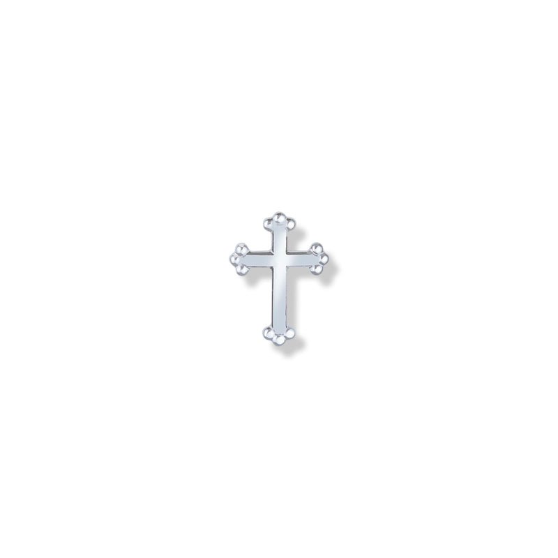3/8 Inch Budded Ends Cross Lapel Pin - Lapel Pin Corner