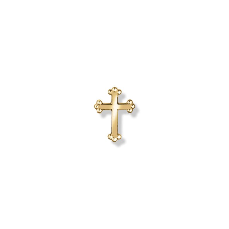 3/8 Inch Budded Ends Cross Lapel Pin - Lapel Pin Corner