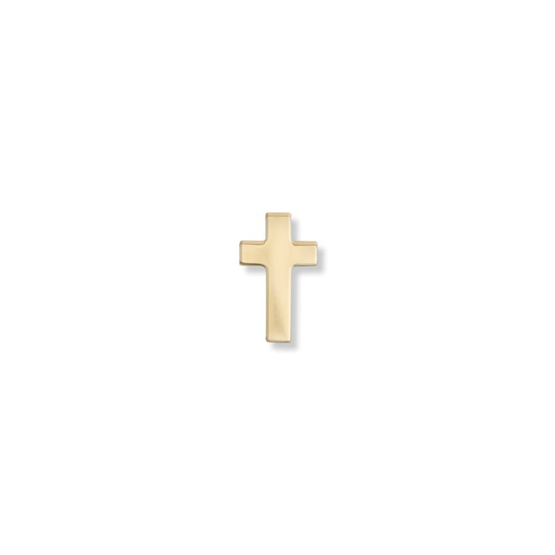 3/8 Inch Polished Gold Cross Lapel Pin - Lapel Pin Corner