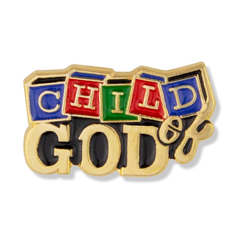 3/8 x 3/4 Inch Gold Enameled Child of God Lapel Pin - Lapel Pin Corner
