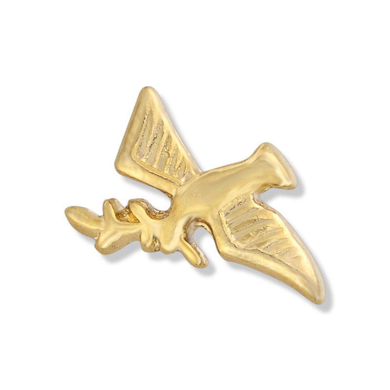 3/8 x 5/8 Inch Gold Dove with Olive Branch Lapel Pin - Lapel Pin Corner