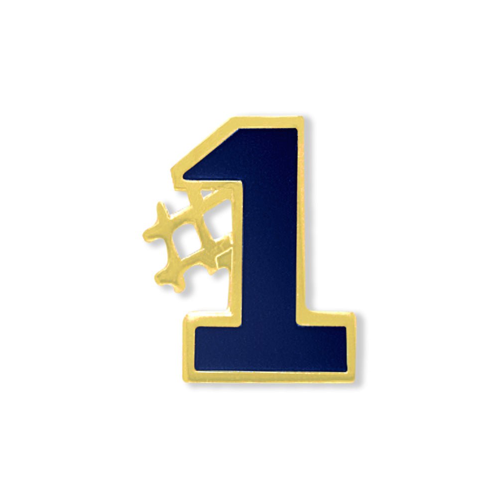 5/8'' Blue "#1" Enameled Lapel Pin-Brooches & Lapel Pins-Lapel Pin Corner
