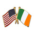 5/8 Inch American and Irish Crossed Flags Lapel Pin-Brooches & Lapel Pins-Lapel Pin Corner