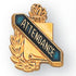 5/8 Inch Gold "Attendance" with Torch and Wreath Enameled Lapel Pin-Brooches & Lapel Pins-Lapel Pin Corner