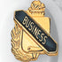 5/8 Inch Gold "Business" with Torch and Wreath Enameled Lapel Pin-Brooches & Lapel Pins-Lapel Pin Corner