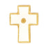 5/8 Inch Gold Enameled Mustard Seed Cross Lapel Pin - Lapel Pin Corner