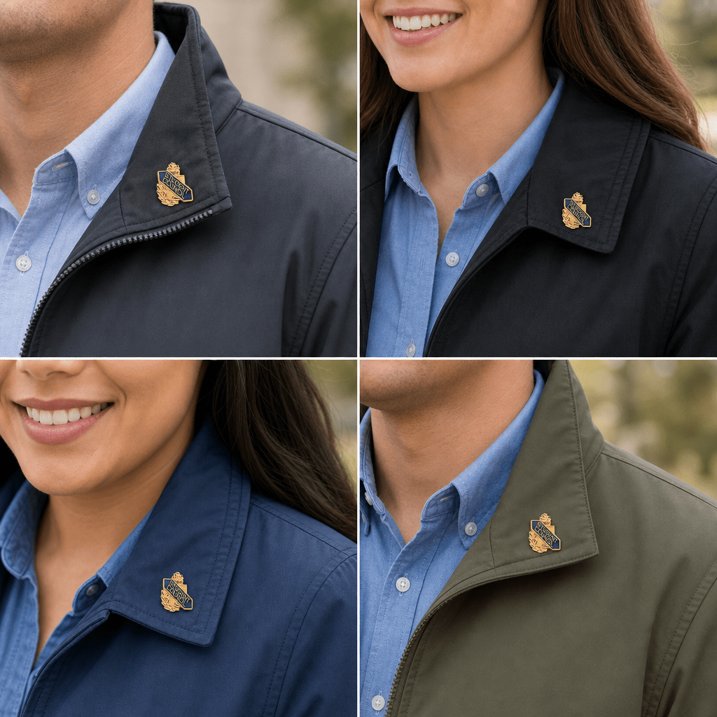 5/8 Inch Gold "Student Council" with Torch and Wreath Enameled Lapel Pin - Lapel Pin Corner
