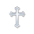 5/8 Inch Polished Silver Budded Ends Cross Lapel Pin - Lapel Pin Corner