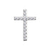 5/8 Inch Polished Sterling Silver Cross Pin With Cubic Zirconia Stones And Spring Loaded Quality Clutch - Lapel Pin Corner