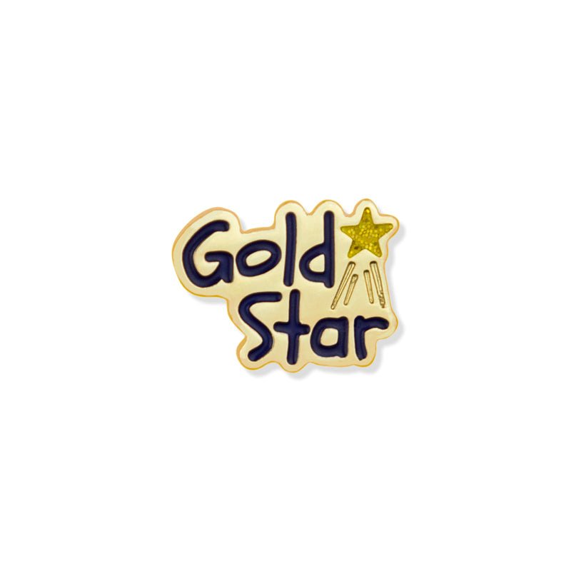 5/8 x 1/2 Inch Gold Enameled Gold Star Lapel Pin-Brooches & Lapel Pins-Lapel Pin Corner