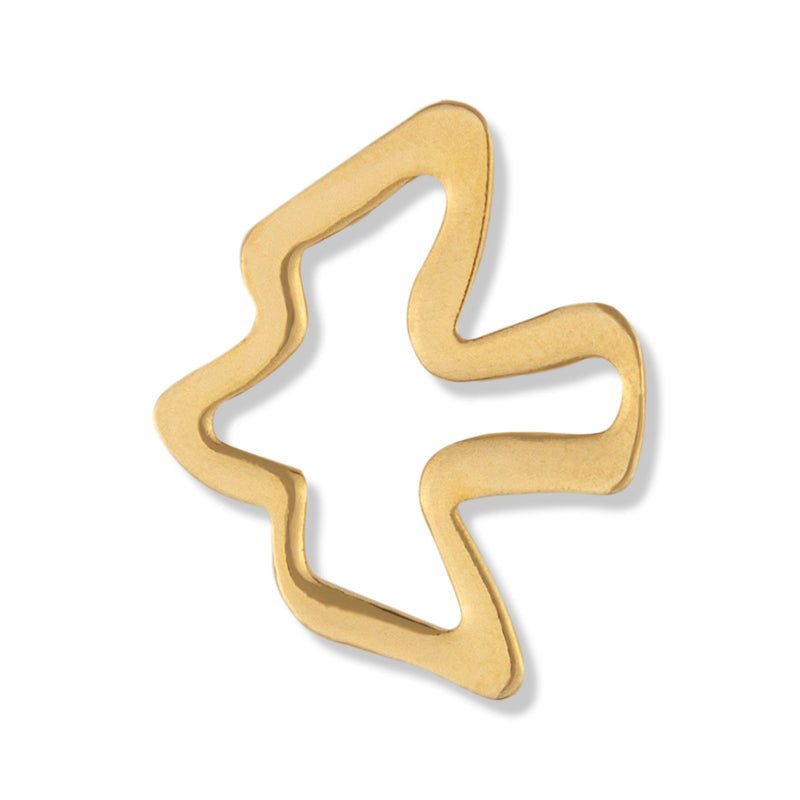 5/8 x 3/4 Inch Pierced Outline Gold Dove Lapel Pin - Lapel Pin Corner