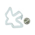 5/8 x 3/4 Inch Pierced Outline Silver Dove Pin - Lapel Pin Corner