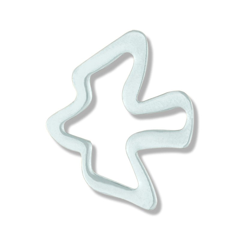 5/8 x 3/4 Inch Pierced Outline Silver Dove Pin - Lapel Pin Corner