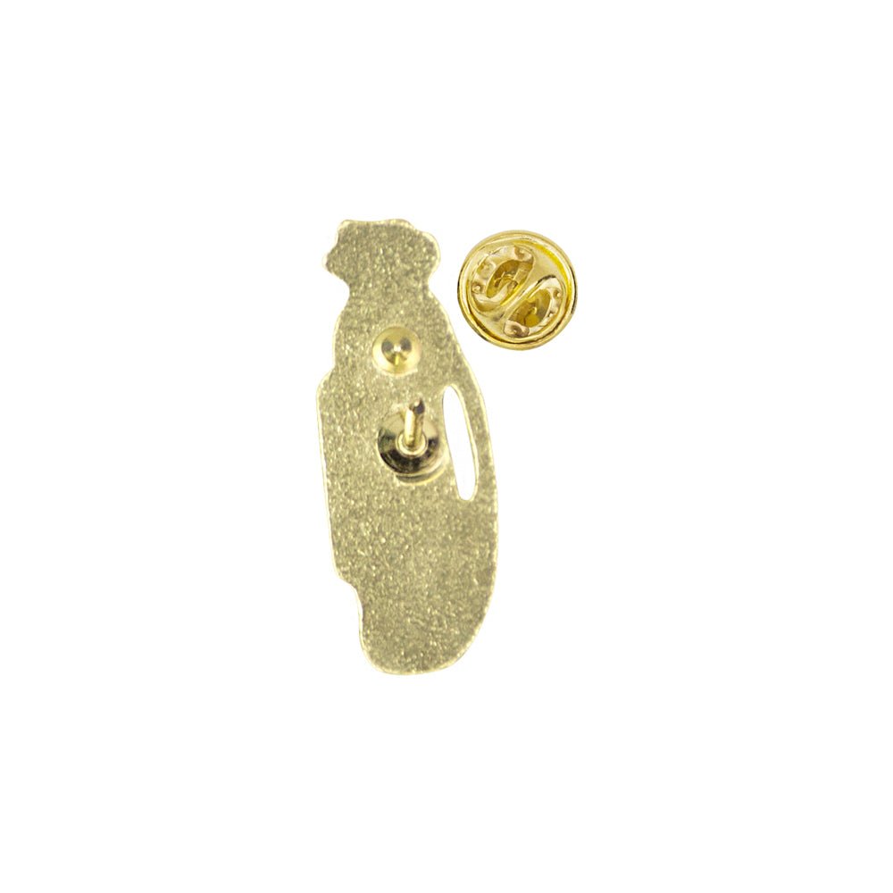 7/16 Inch Gold Golf Clubs and Bag Chenille Pin-Brooches & Lapel Pins-Lapel Pin Corner