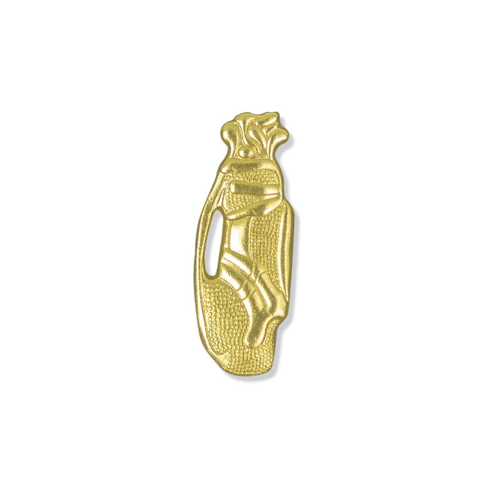 7/16 Inch Gold Golf Clubs and Bag Chenille Pin-Brooches & Lapel Pins-Lapel Pin Corner