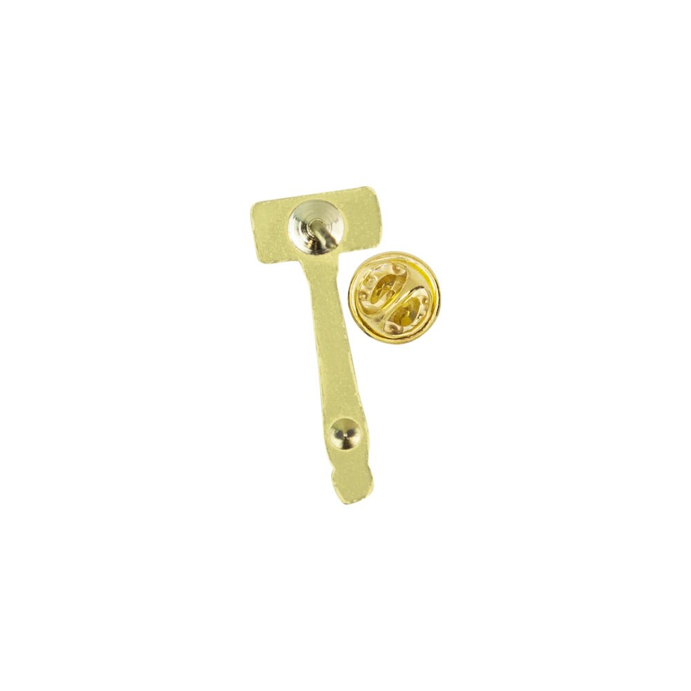 7/16 Inch Gold Judge Gavel Chenille Pin-Brooches & Lapel Pins-Lapel Pin Corner